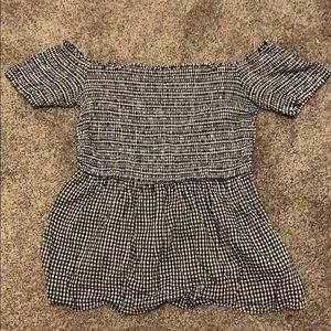 off the shoulder gingham top